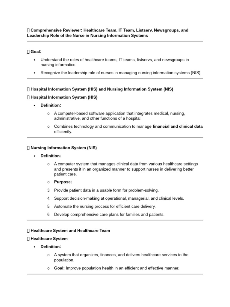 Nursing Informatics: Roles & Leadership | PDF | Health Care | Health ...