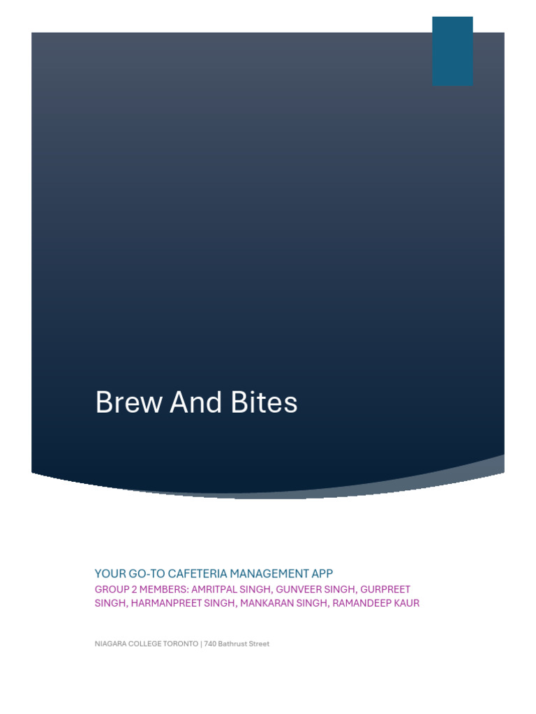 Brew and Bites Cafe Management App | PDF | Microsoft Excel | Mobile App