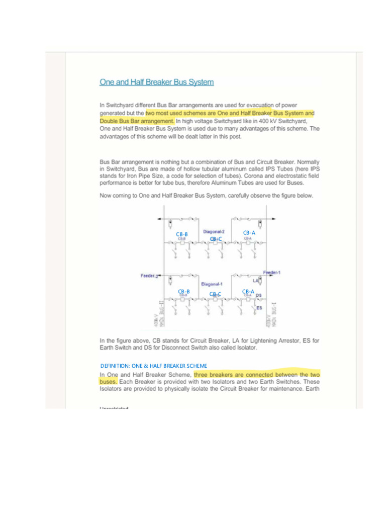 One and Half Breaker Scheme | PDF