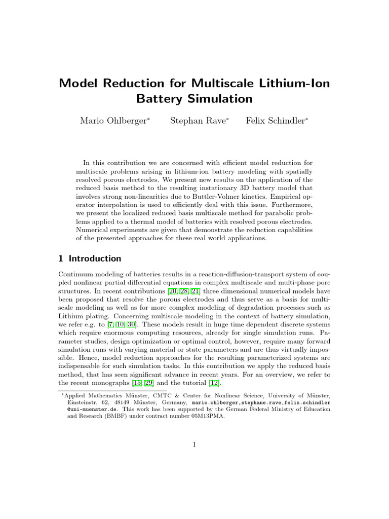 Multiscale Model Reduction for Batteries | PDF | Finite Element Method ...