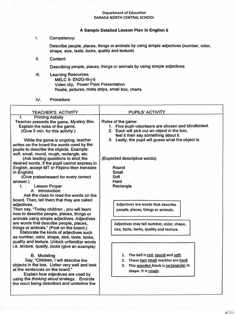 Sample LP Language Arts | PDF