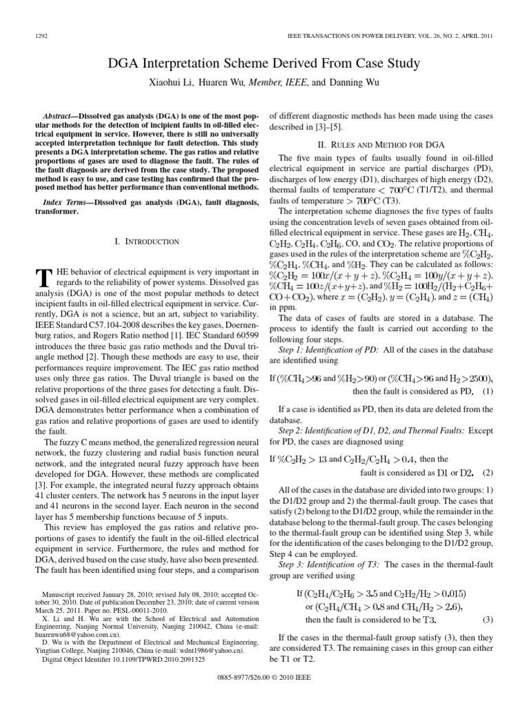 DGA Fault Diagnosis Method for Transformers | PDF