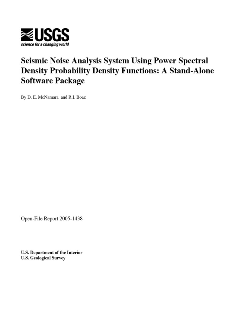 Seismic Noise Analysis Software Package | PDF | Seismology | Spectral ...