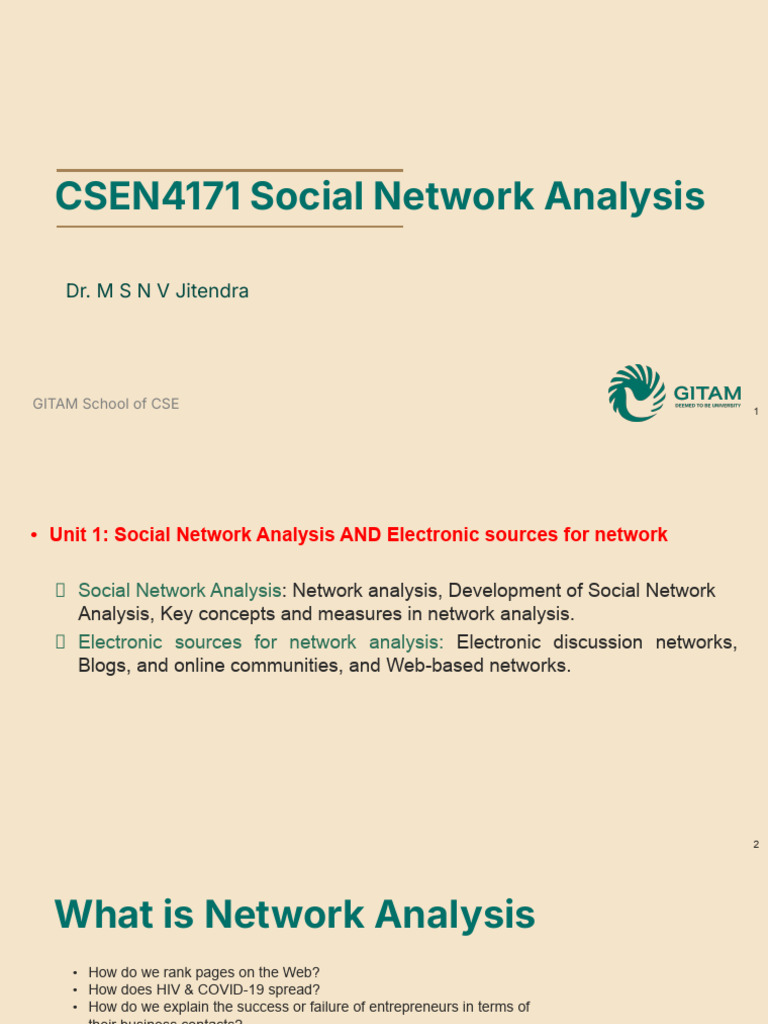Social Network Analysis Overview | PDF | Vertex (Graph Theory) | Social ...