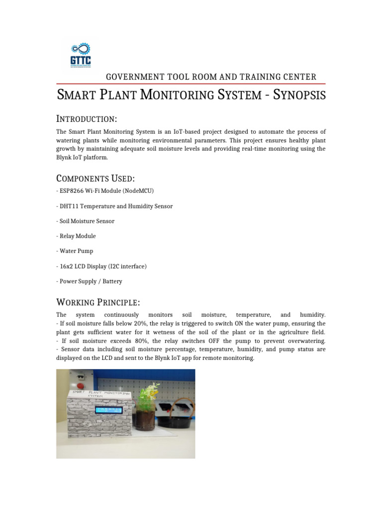 Smart Plant Monitoring System Overview | PDF