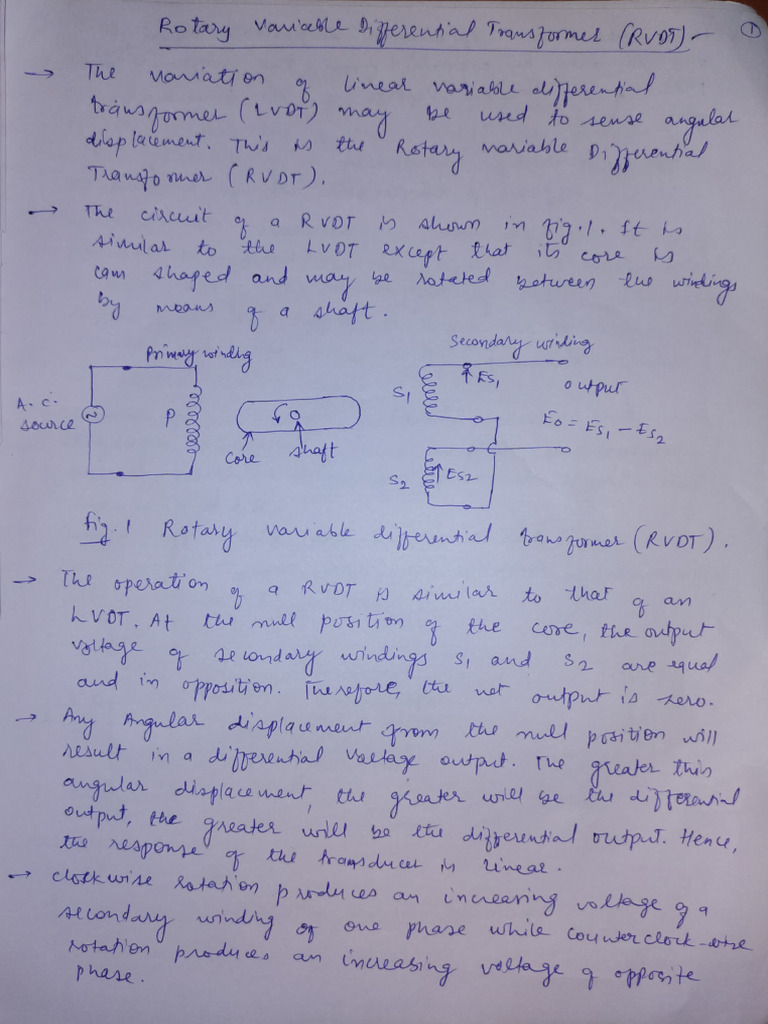 RVDT & Piezo-Electric Transducer | PDF