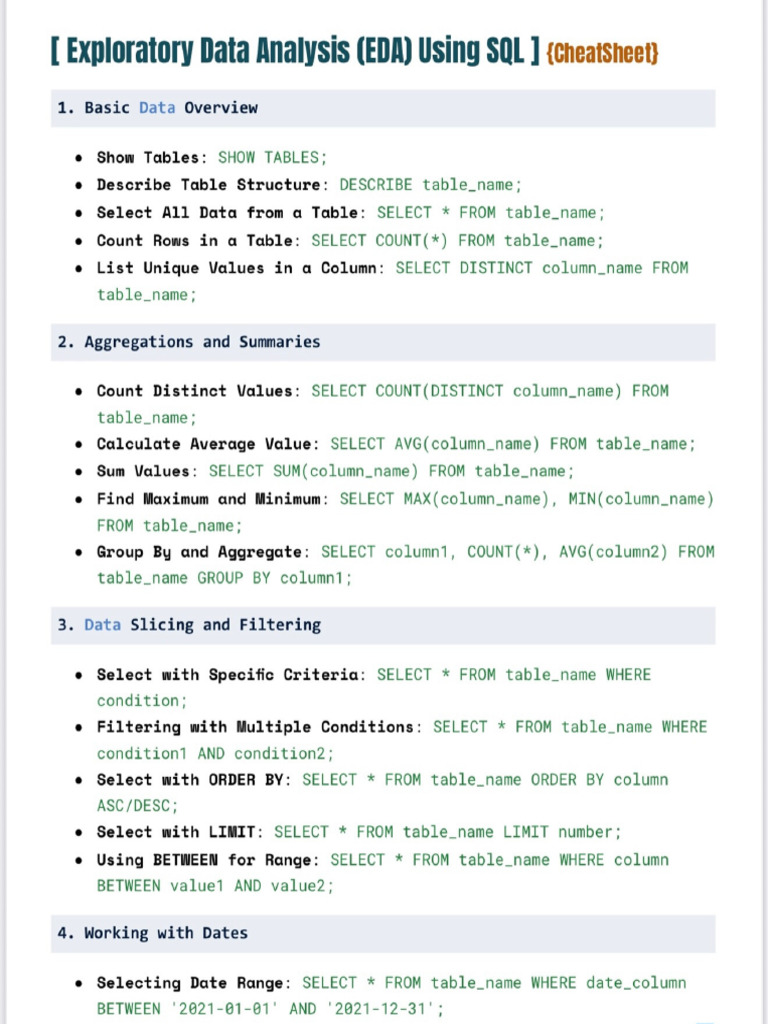 EDA Using SQL - 1 | PDF