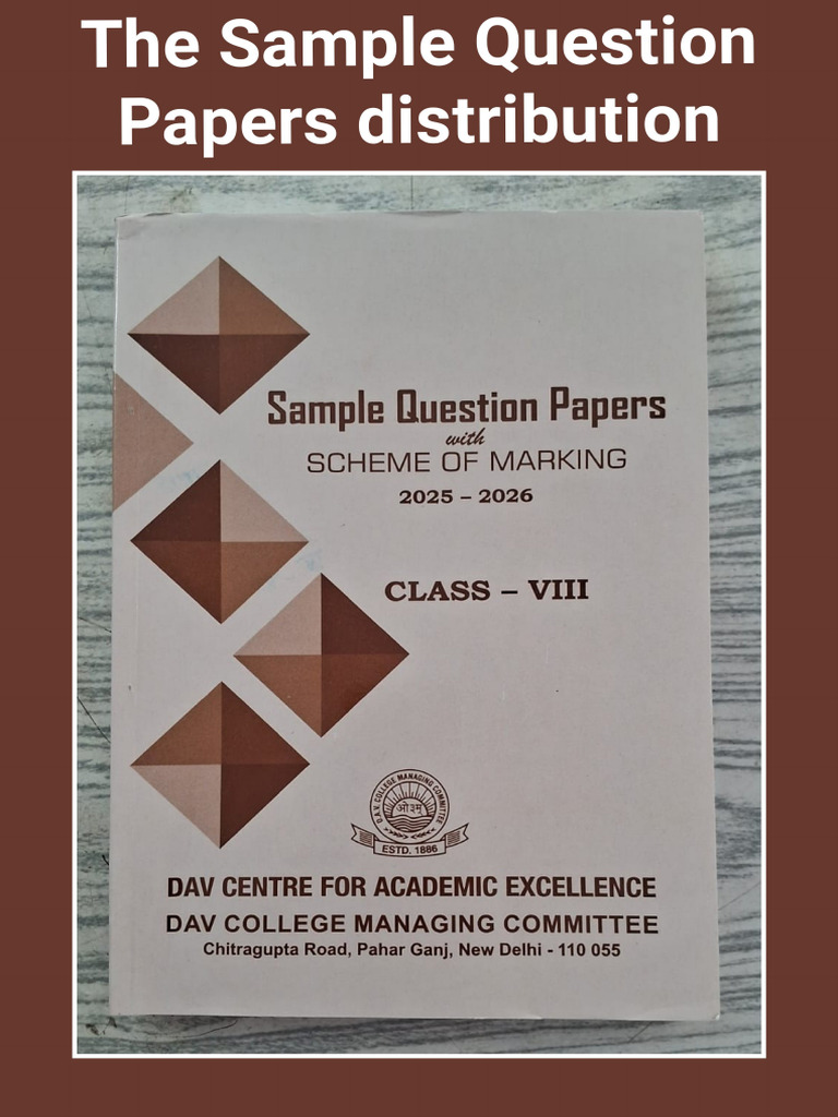 The Sample Question Papers Distribution (15.10.2025) | PDF
