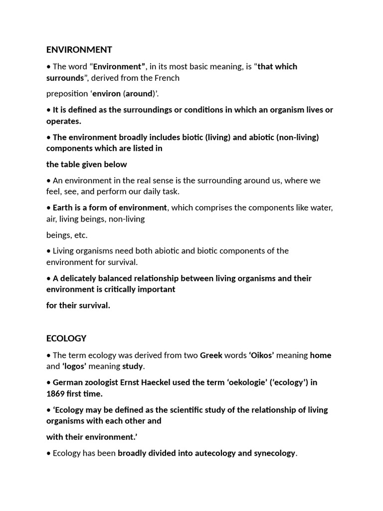 Environment | PDF | Ecosystem | Ecology