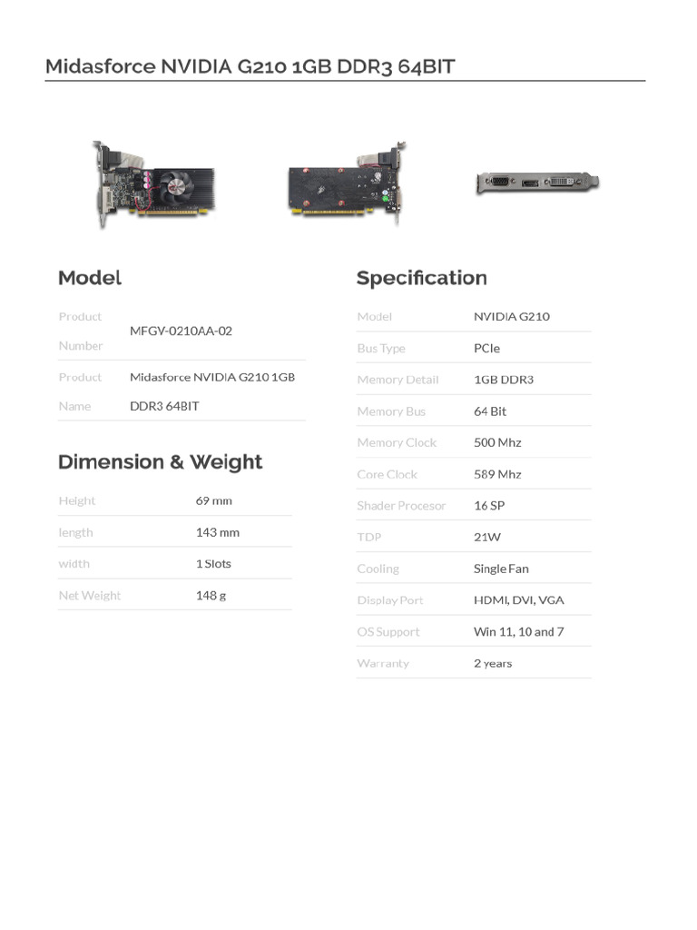 Spec Sheet | PDF