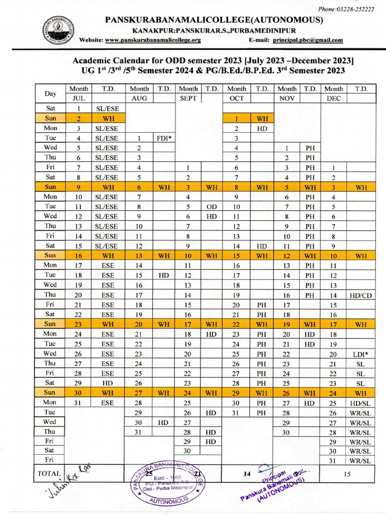 Academic Calendar 2023 - 24 | PDF