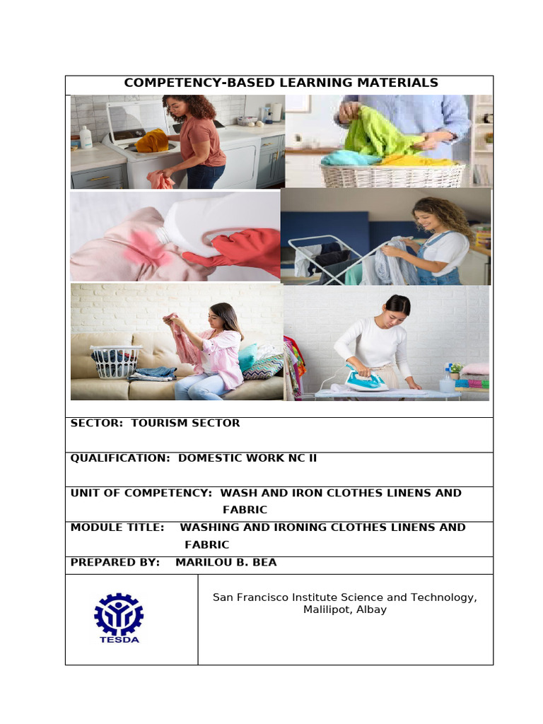 BEA - CBLM Domestic Work For SUBMISSION 2 File | PDF | Washing Machine ...