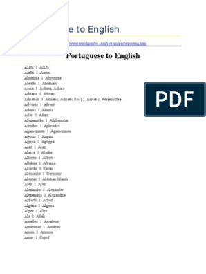 Portuguese To English Nature