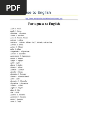 Portuguese To English Nature