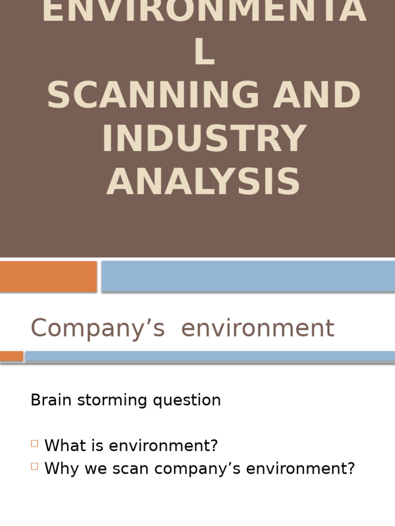 Environmental Scanning & Industry Analysis | PDF | Logistics ...