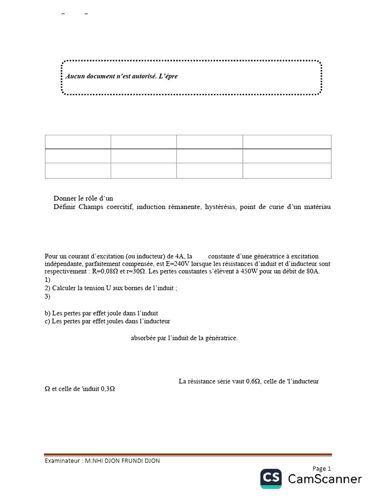 Évaluation Machines Électriques PF3 2024 | PDF | Puissance (physique ...