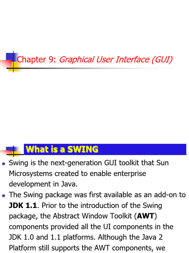 Understanding Java Swing GUI Components | PDF | Model–View–Controller ...