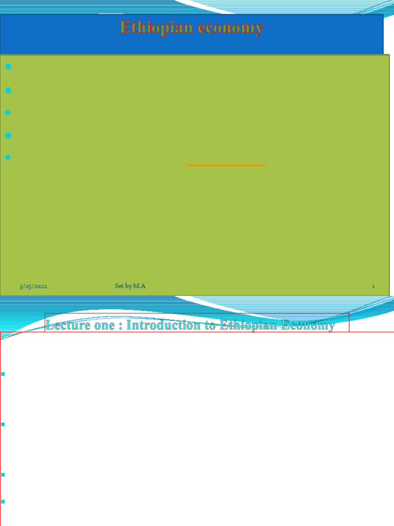 Overview of the Ethiopian Economy | PDF | Measures Of National Income ...