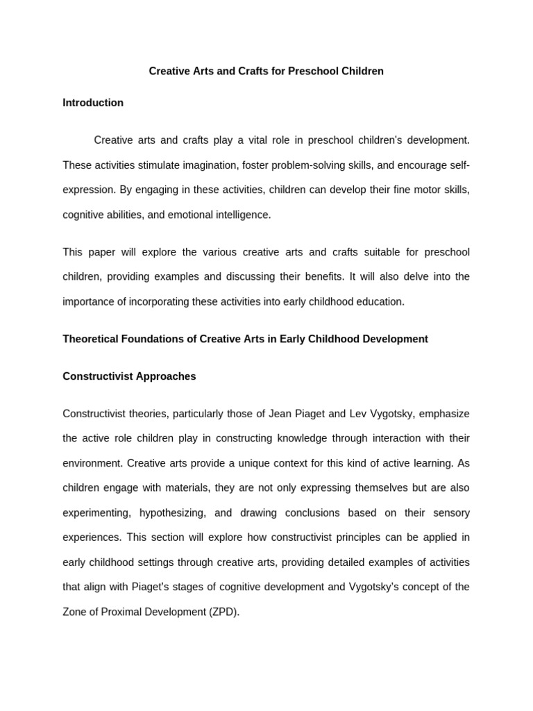 ECE 602-Creative Arts and Crafts For Preschool Children-Bonghanoy | PDF ...