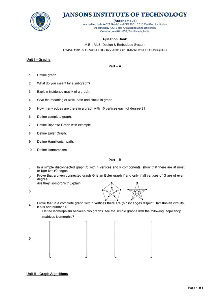 Graph Theory & Optimization Techniques Notes | PDF | Mathematical ...