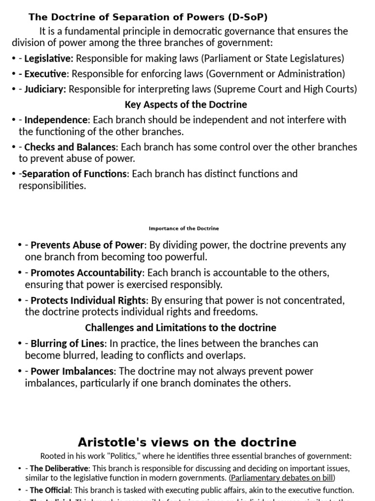 Administrative Law PPT Notes | PDF | Separation Of Powers | Rule Of Law
