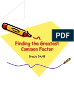 Finding The Greatest Common Factor