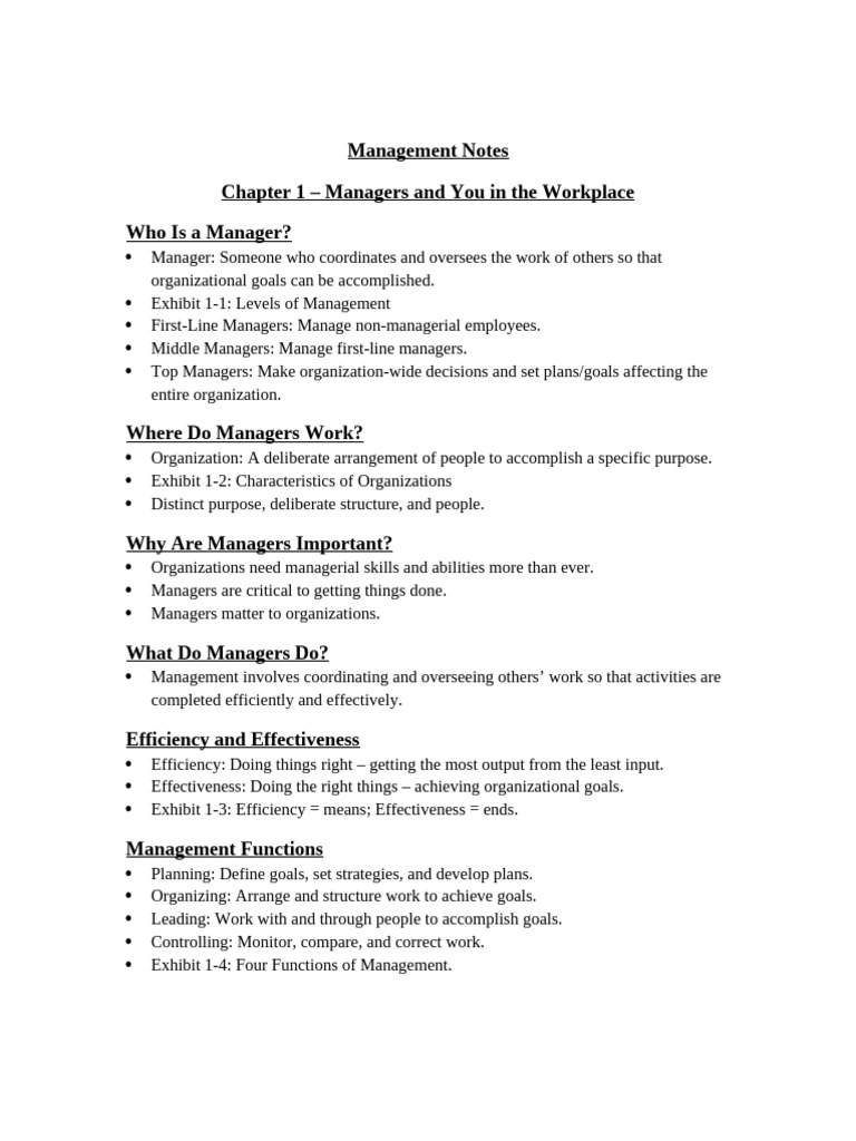 Formatted Complete Management Notes Ch1 To Ch8 | PDF | Decision Making ...