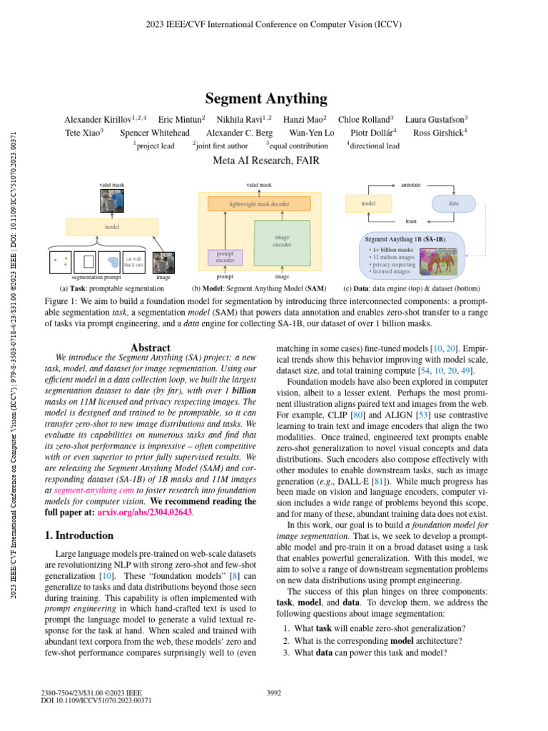 Segment Anything: A Foundation Model for Segmentation | PDF | Image ...