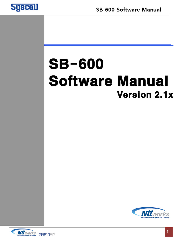 SB-600 Software Manual v2.1x Guide | PDF | Computer File | Computing