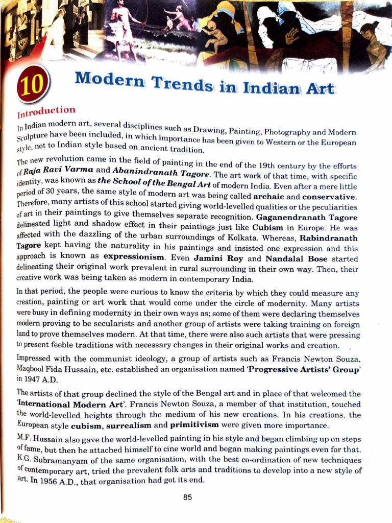 Modern Trends in Indian Art Explained | PDF | Paintings | The Arts