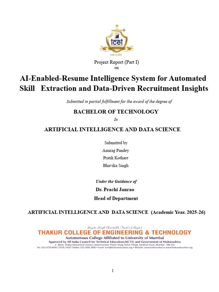 AI Resume Intelligence System Report | PDF | Résumé | Analytics
