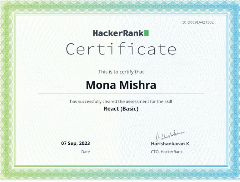 React Basic Certificate | PDF