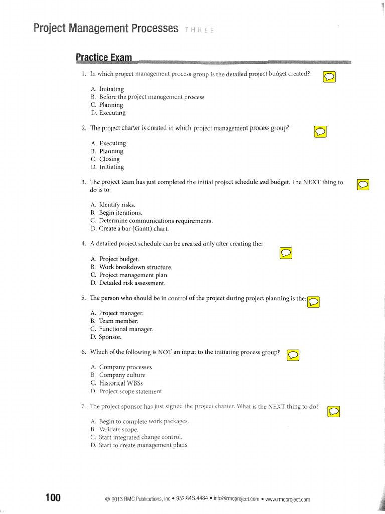 3-PMP Processes MCQQithAnswers | PDF | Project Management | Business