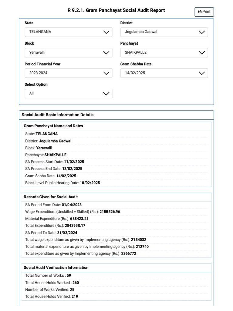 Telangana Social Audit Report 9.2.1 | PDF | Government | Government Of ...