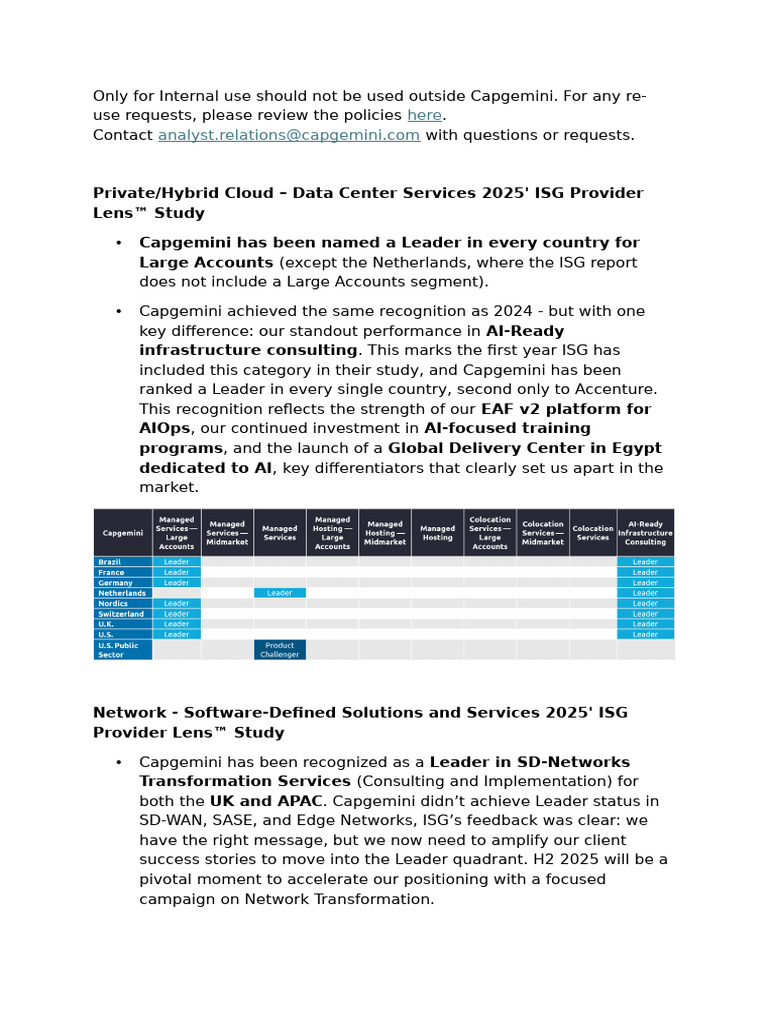 Capgemini ISG Provider Lens 2025 Insights | PDF | Information ...
