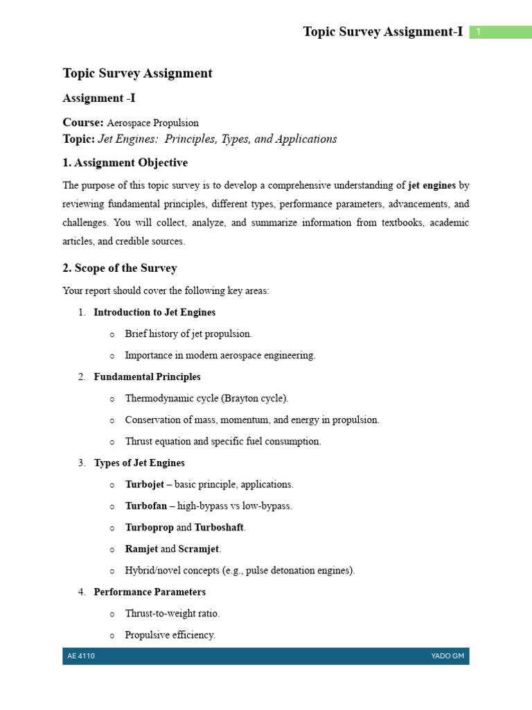 Topic Survey Assignment | PDF | Jet Engine | Vehicles