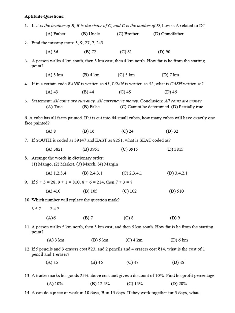 Aptitude Questions New pdf-1-3 | PDF