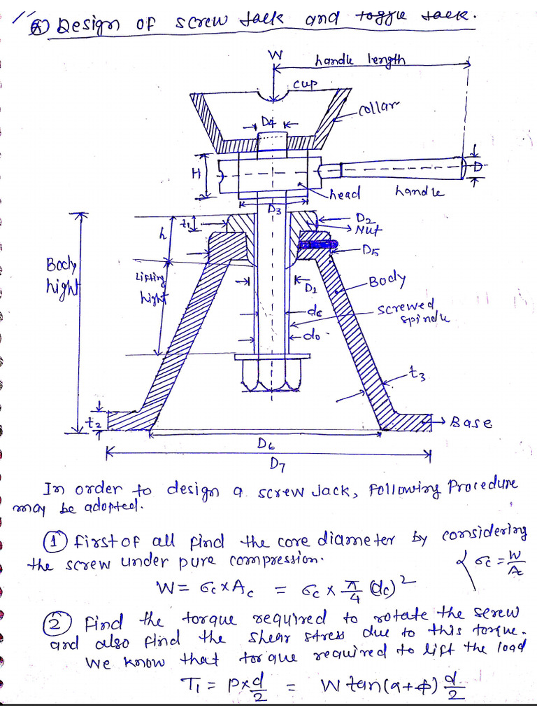 Design Procedure of Screw Jack | PDF