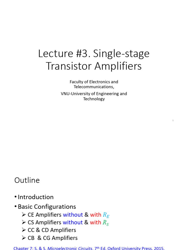 Single-Stage Transistor Amplifiers Guide | PDF | Amplifier | Electrical ...