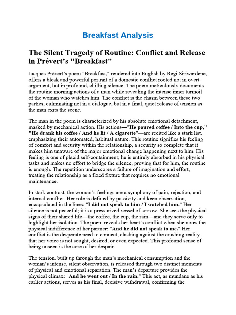 Analyzing Conflict in Prévert's 