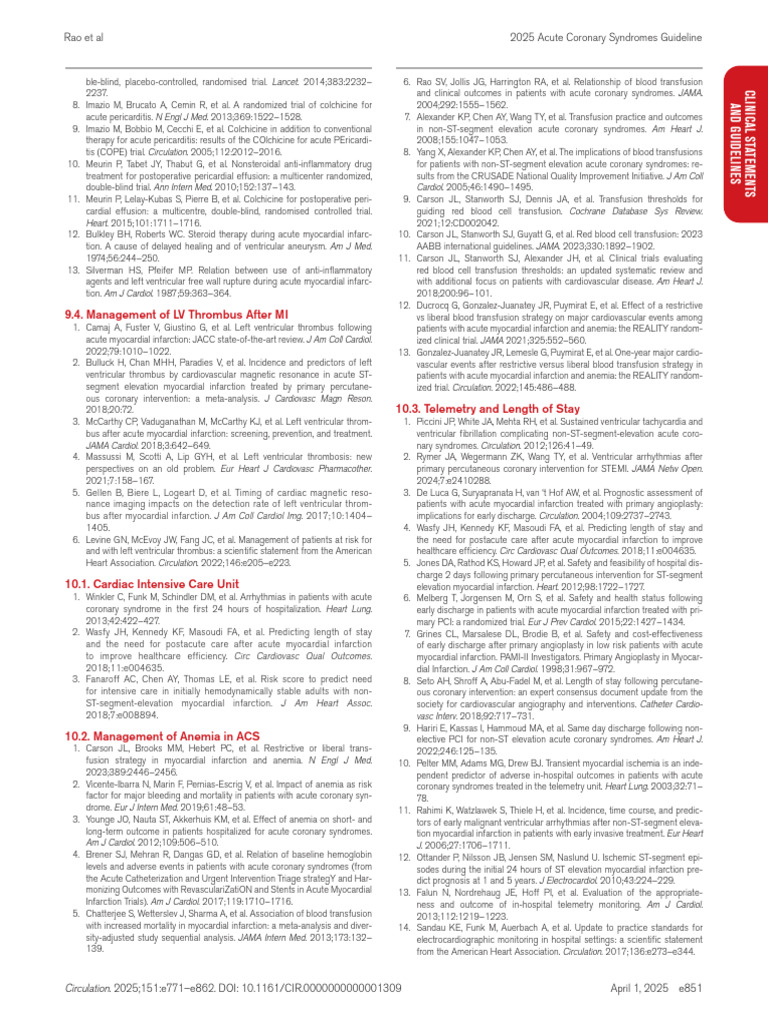 2025 Acute Coronary Syndromes Guidelines | PDF | Myocardial Infarction ...