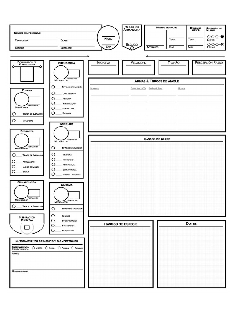 Plantilla Ficha D&D | PDF
