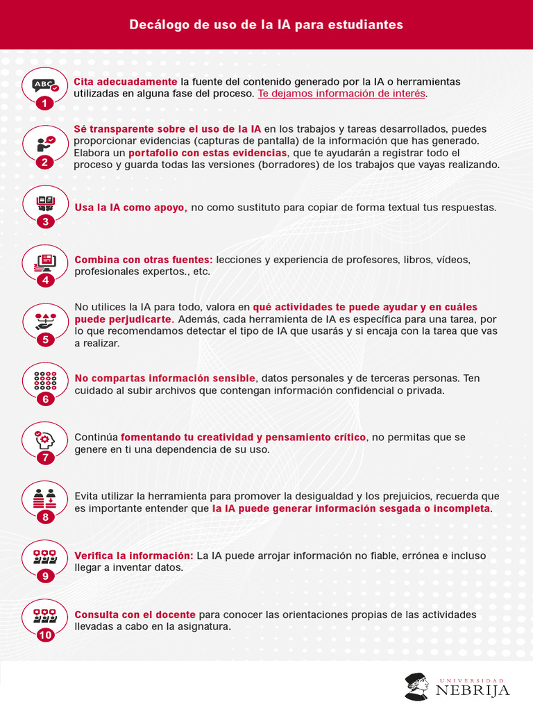 Decálogo de Uso de La IA para Estudiantes | PDF