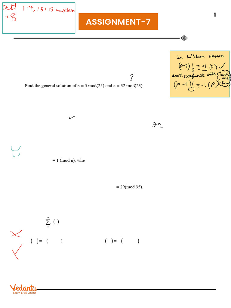 Level 7 Assignment 7 (Wilson | PDF | Prime Number | Arithmetic