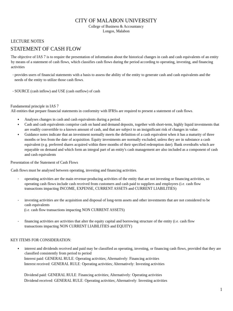 Cash Flow Statement Overview and Analysis | PDF | Debt | Cash Flow ...