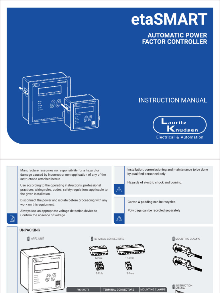 Automatic Power Factor Controller Manual | PDF | Electromagnetism ...