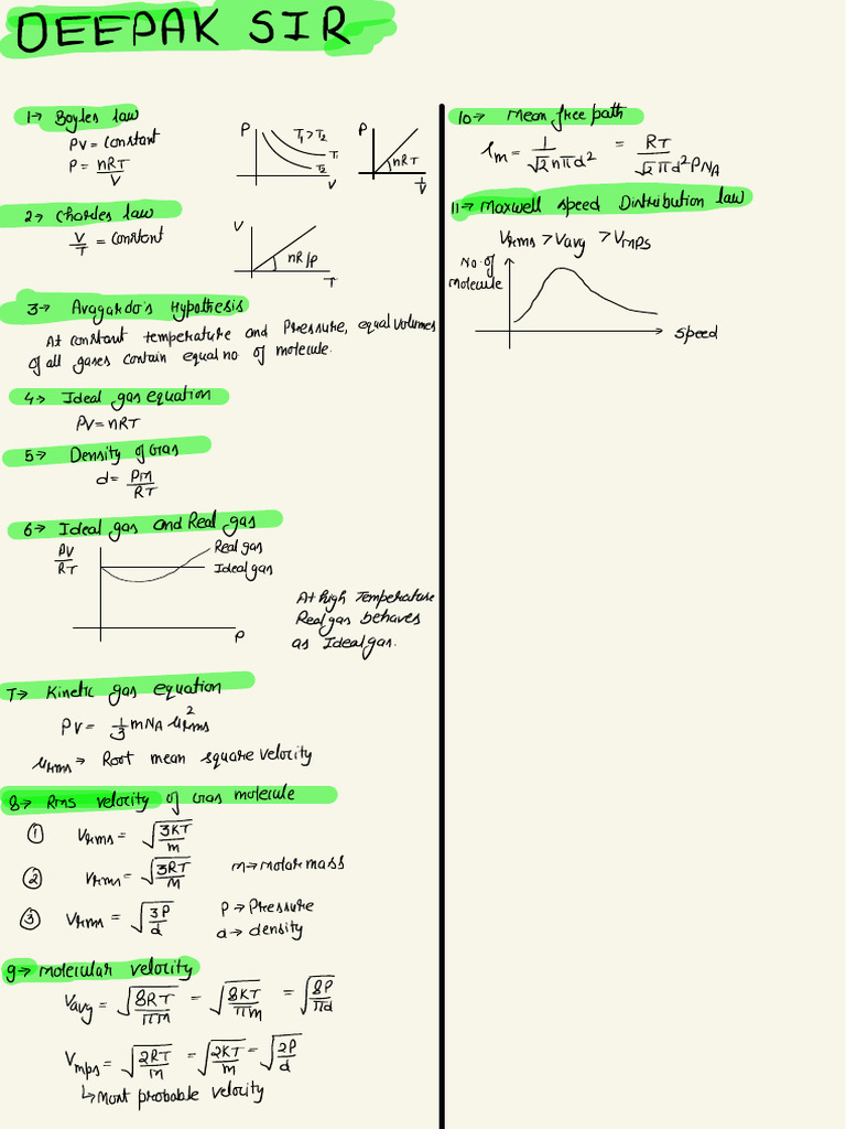 Short Notes 46 | PDF | Gases | Statistical Mechanics