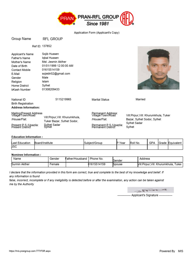 Sojib RFL CV | PDF