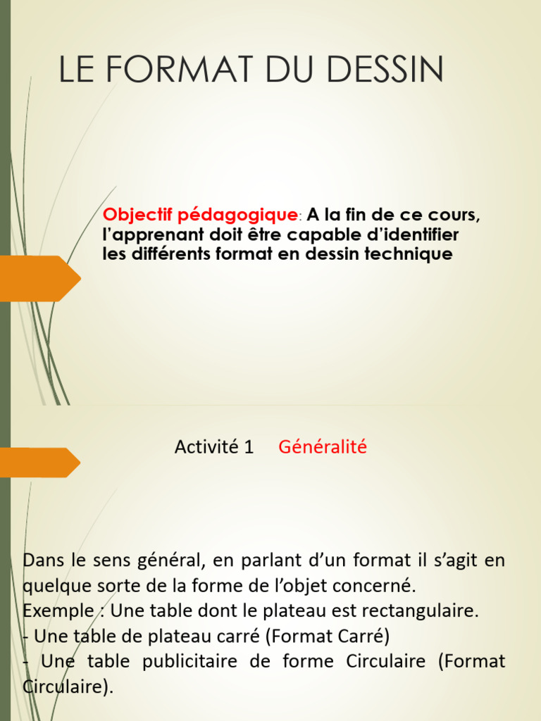Formats et Cadres en Dessin Technique | PDF