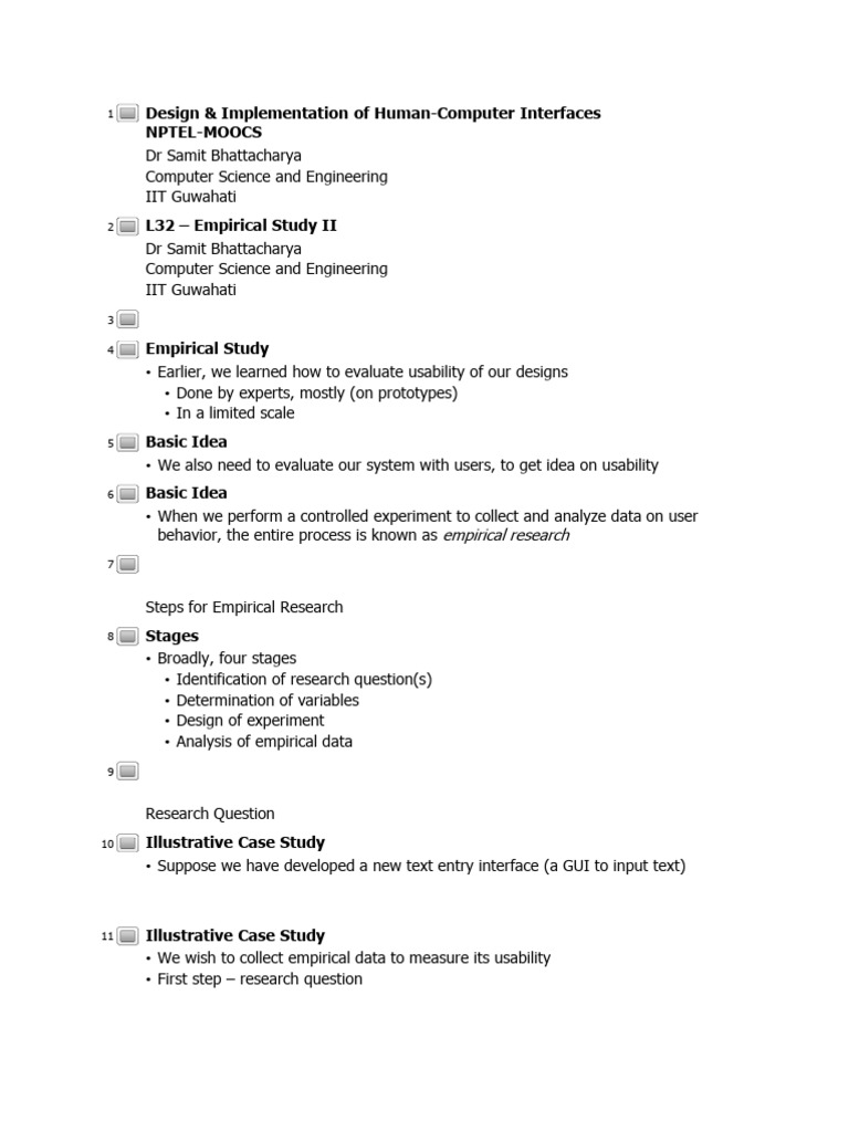 Empirical Research in HCI Usability | PDF | Usability | Hypothesis